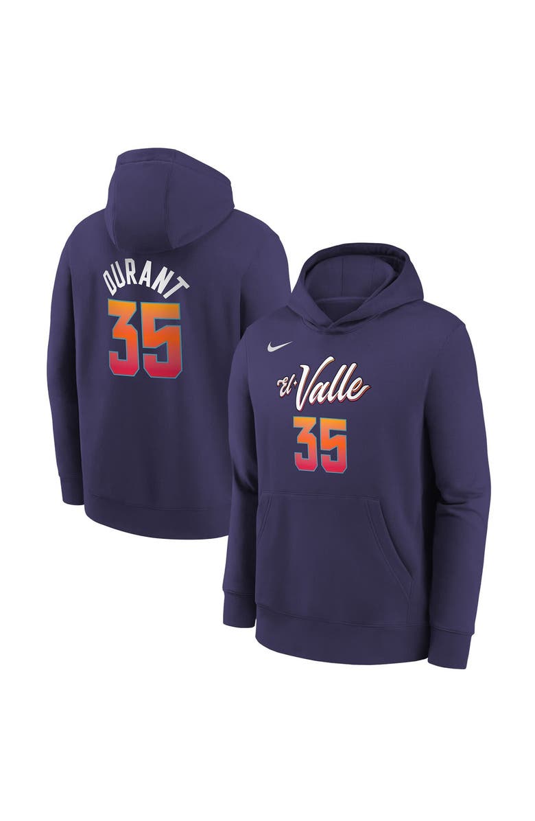 Nike Youth Nike Kevin Durant Purple Phoenix Suns 2023/24 City Edition Name & Number Pullover Hoodie, Main, color, 