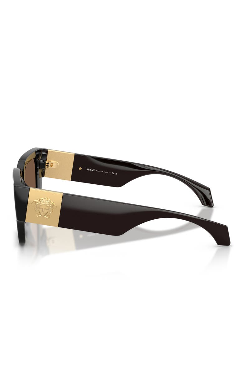 53mm Square Sunglasses, Alternate, color, TRANSPARENT BROWN / BROWN