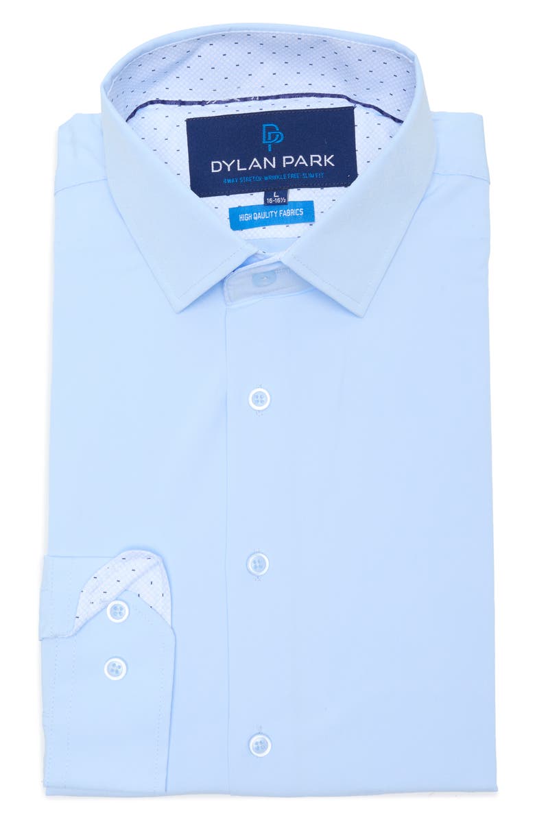 DYLAN PARK Slim Fit Perfect Stretch Long Sleeve Button Down Shirt, Main, color, Blue