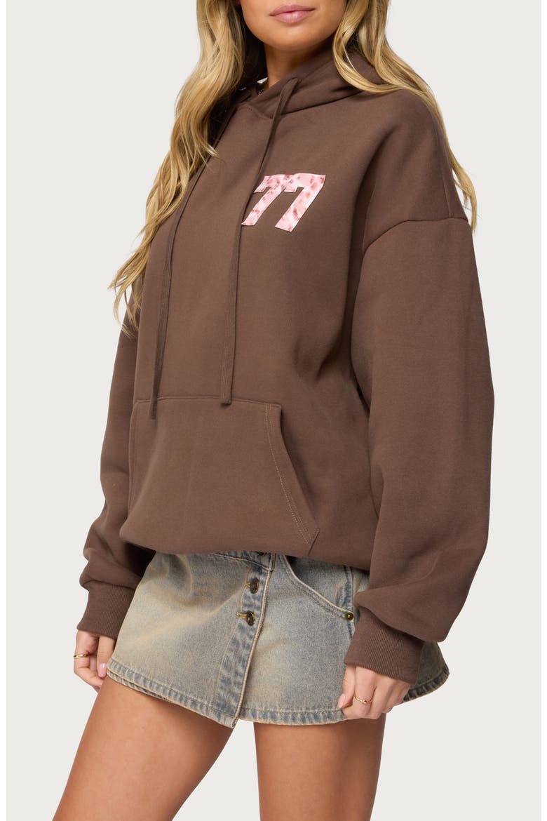 Leopard 77 Graphic Oversize Hoodie, Alternate, color, BROWN