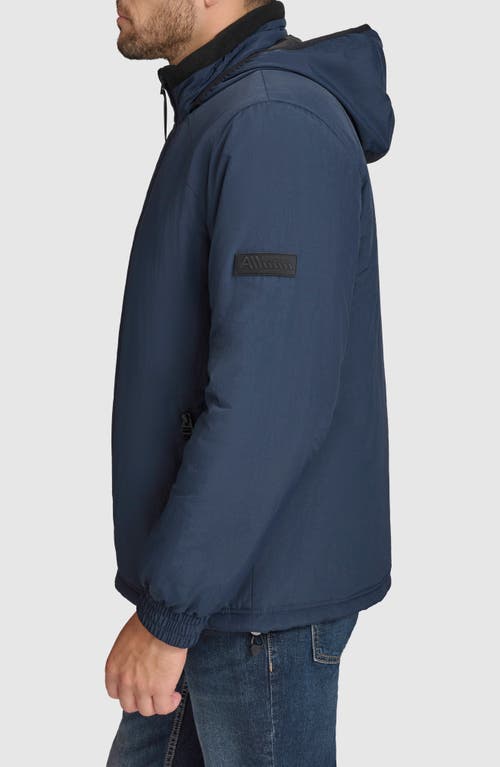 Andrew Marc Gatton Hooded Nylon Jacket In Blue