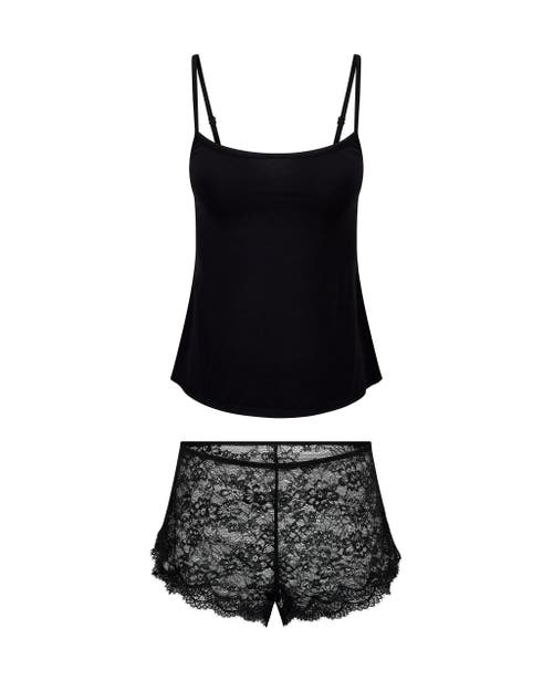 Adore Me Rayne Cami & Shorts Set Lingerie In Black