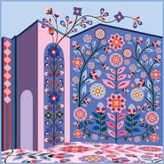 Jessie Zhao New York Double Sided Wool Silk Scarf Of Flower Imagination