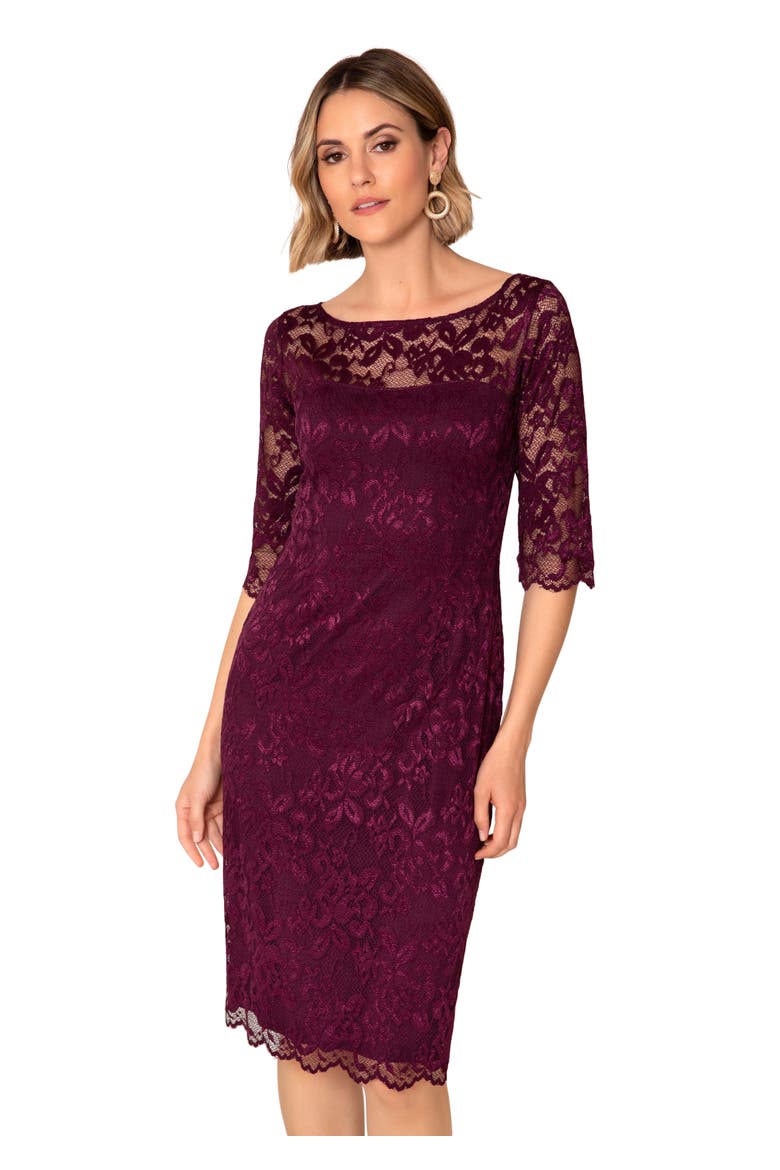 Lila Lace Dress, Main, color, Claret