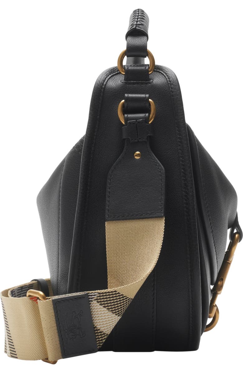 Burberry Small B Clip Messenger Bag, Alternate, color, Black