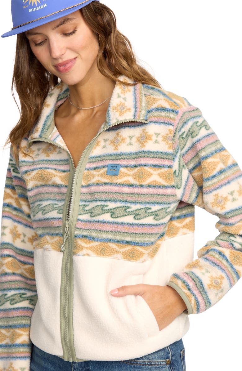 Billabong Rock Jetty Fleece Jacket, Alternate, color, White Cap