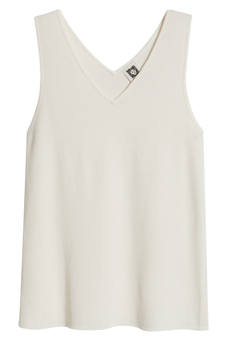 Double V-Neck Sweater Tank, Alternate, color, WHITE DOVE