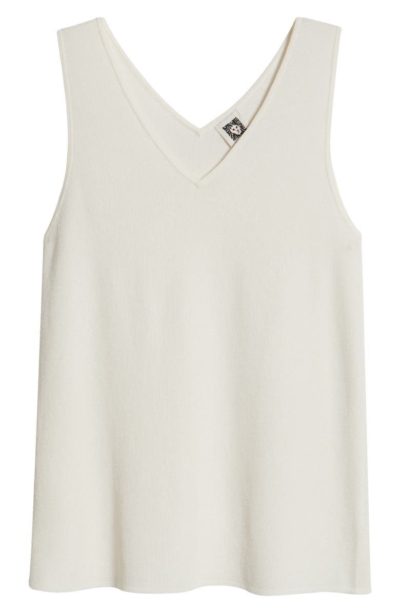 Anne Klein DOUBLE V-NECK TANK, Alternate, color, White Dove