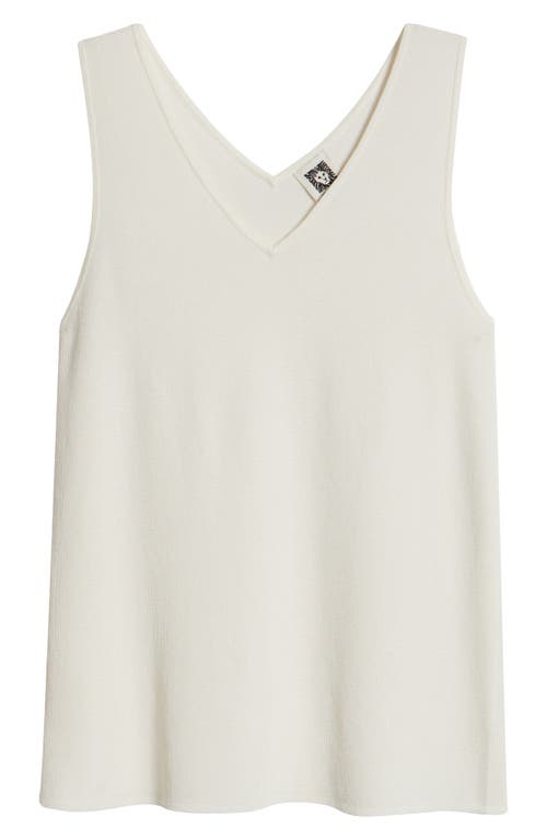 Anne Klein Double V-neck Sweater Tank In White Dove