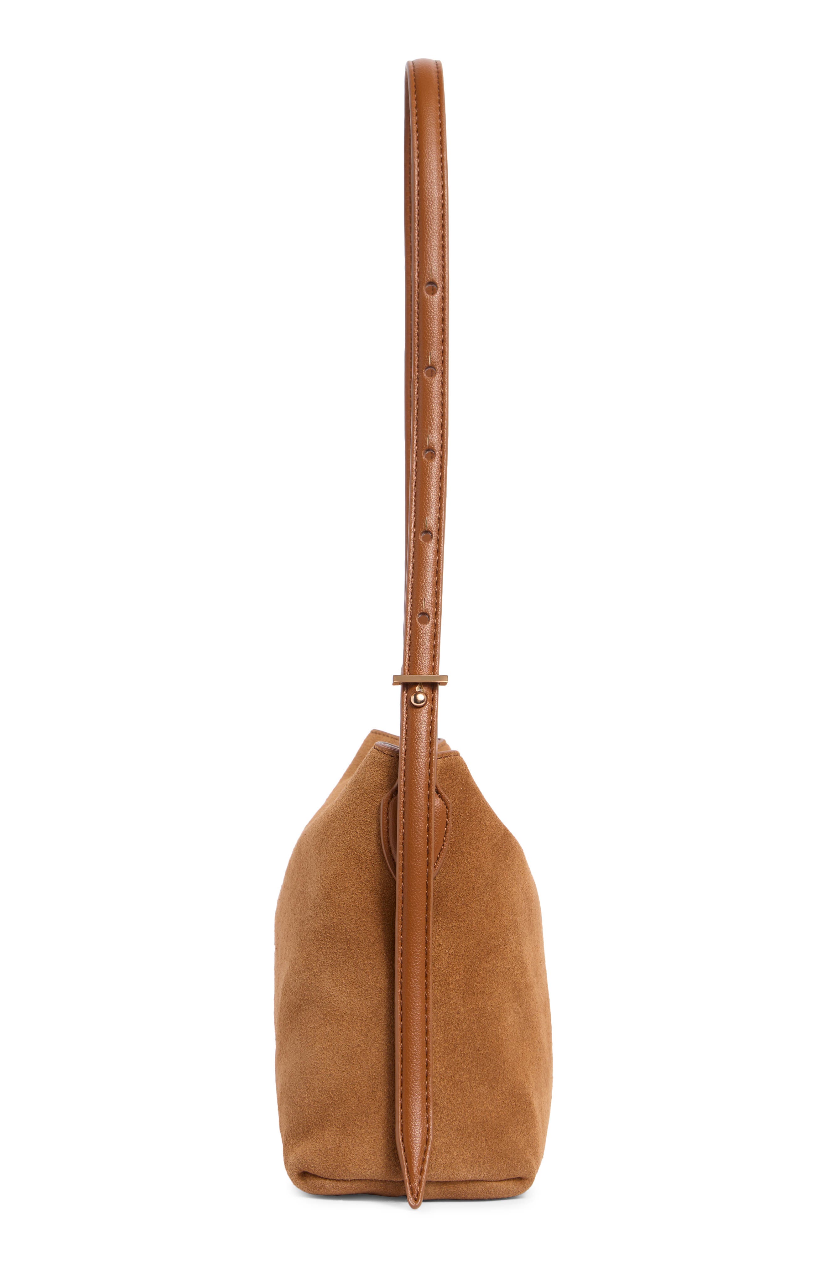 Sam Edelman Harlyn Suede Shoulder Bag, Alternate, color, Caramel