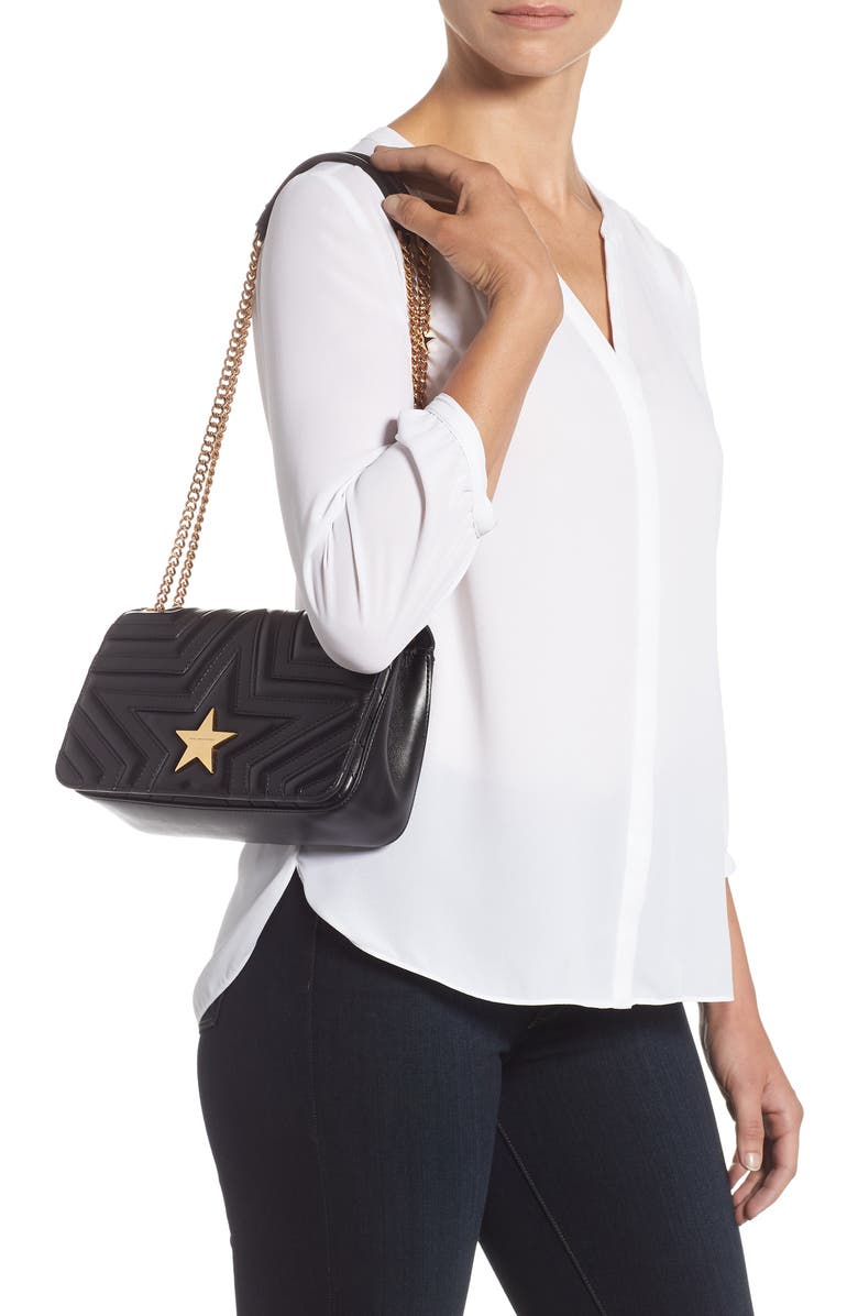 Stella McCartney Star Faux Leather Crossbody Bag, Alternate, color,