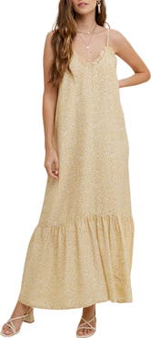 WISHLIST Floral Ruffle Maxi Dress