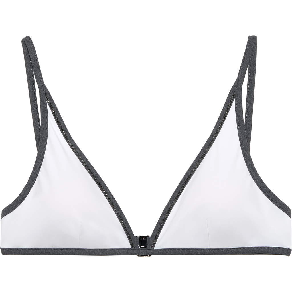 Shop Brunello Cucinelli Bikini Top With Monili In White