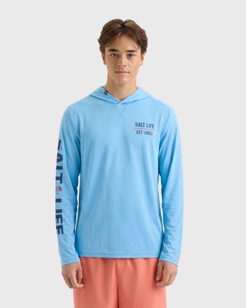 Navigator Badge Long Sleeve Perforated Hoodie