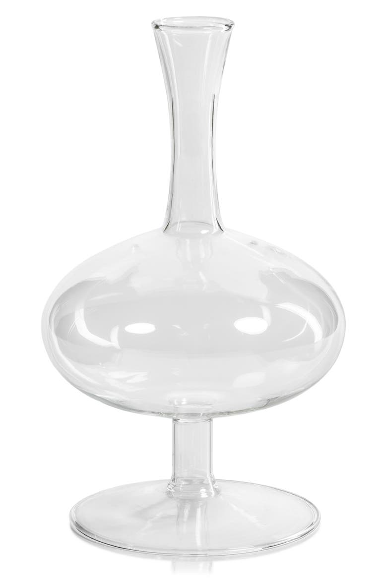 Lillee Footed Glass Vase, Main, color, CLEAR
