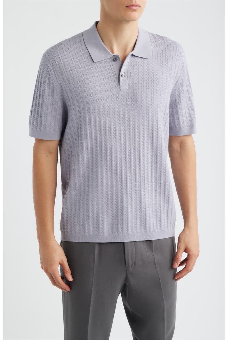 Cable Knit in Light Bilen Polo, Main, color, GRAY LILAC