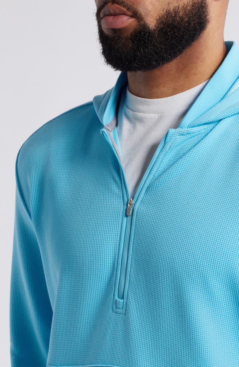 Peter Millar Grid Performance Half Zip Hoodie, Alternate, color, Maya Blue