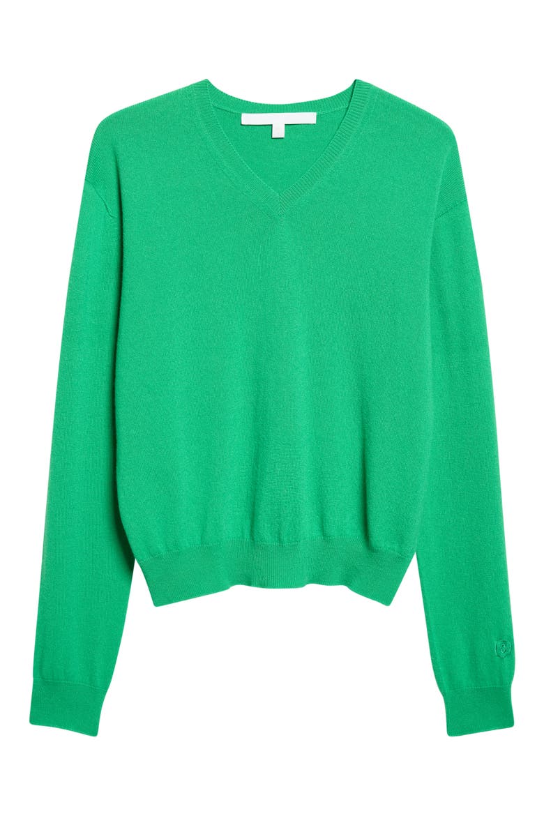 Sanderson Cashmere V-Neck Sweater, Alternate, color, PARROT