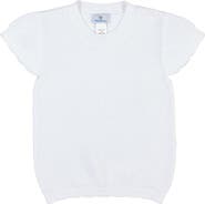 Florence Eiseman Short Sleeve Sweater with Scallop Edges
