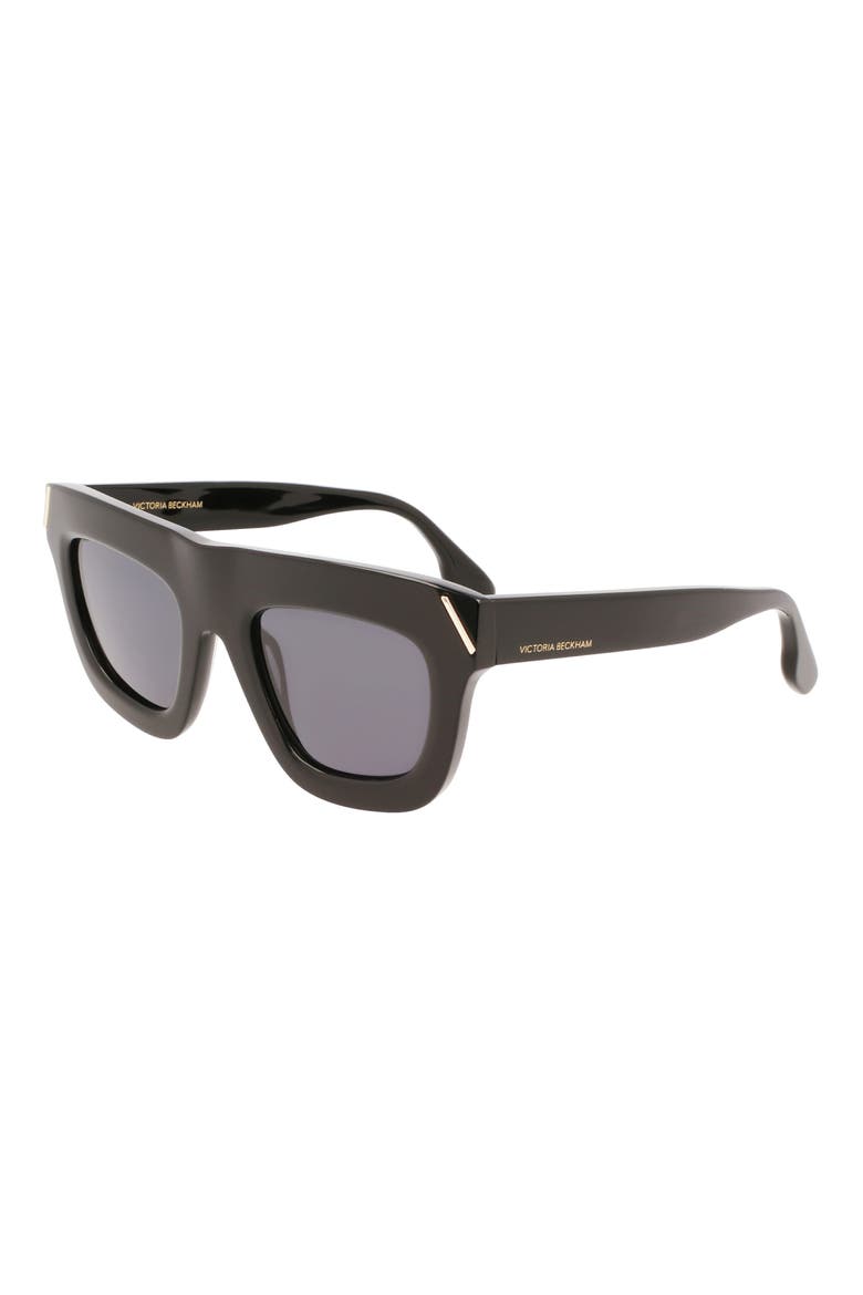 51mm Sculptural Square Sunglasses, Alternate, color, BLACK