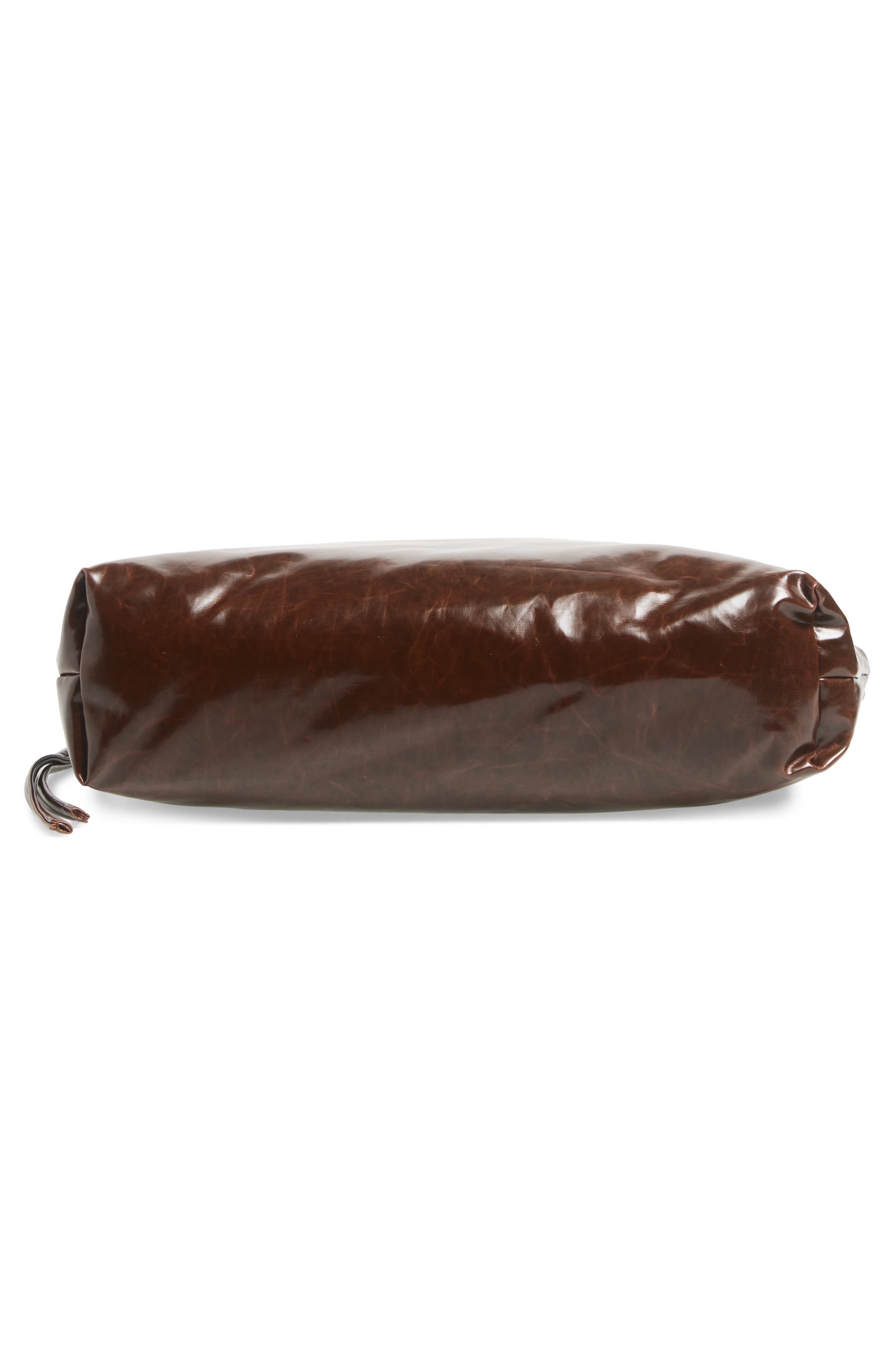 Loop Skai Lacquered Shoulder Bag, Alternate, color, DARK BROWN 0057