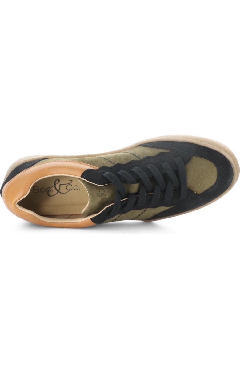 Bos. & Co. Missy Low Top Sneaker, Alternate, color, Black/ Olive Suede/ Patent