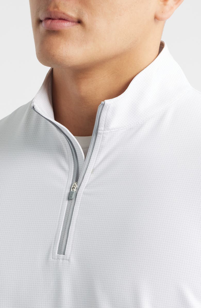 Peter Millar Perth Basketweave Quarter Zip Performance Sweatshirt, Alternate, color, White