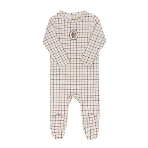 Modal French Terry Plaid Sheep Collection - Footie