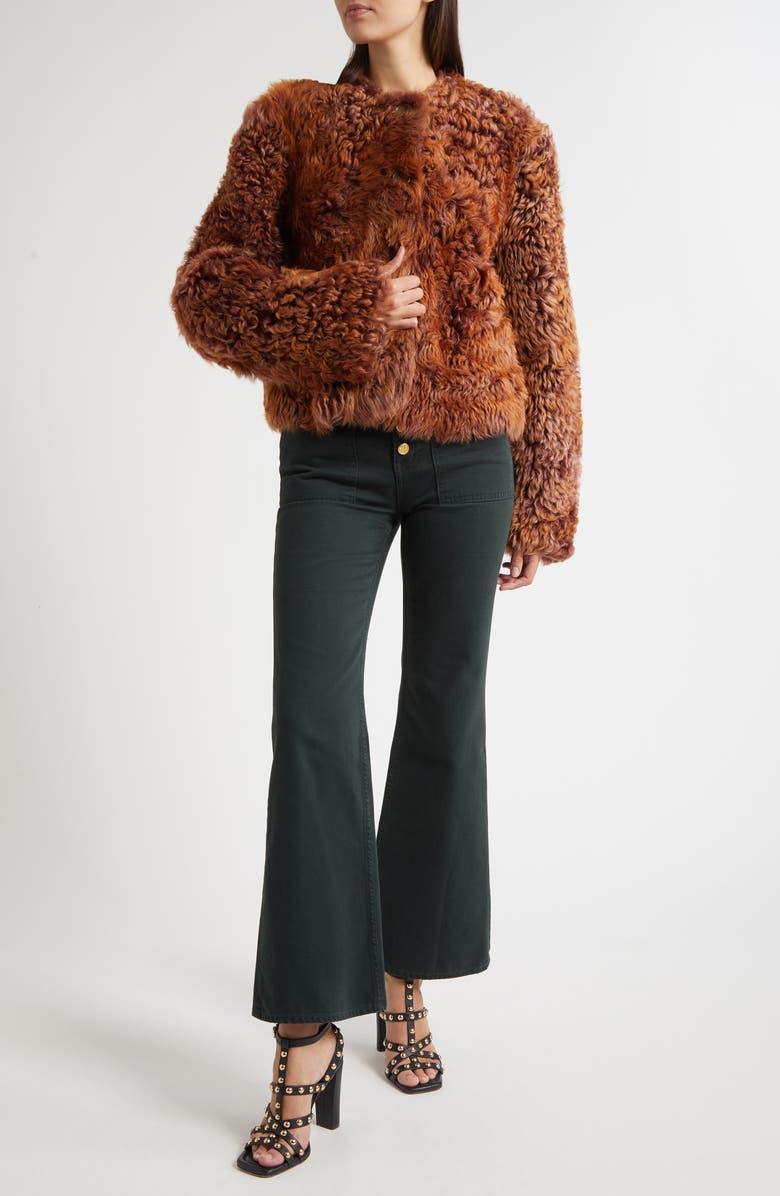 Ulla Johnson Irina Genuine Shearling Coat, Alternate, color, Umber