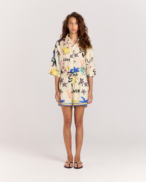 Romy Lover Short In Cream, Multi-colored