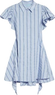 Cinq à Sept Charmine Stripe Tie Waist Mini Shirtdress