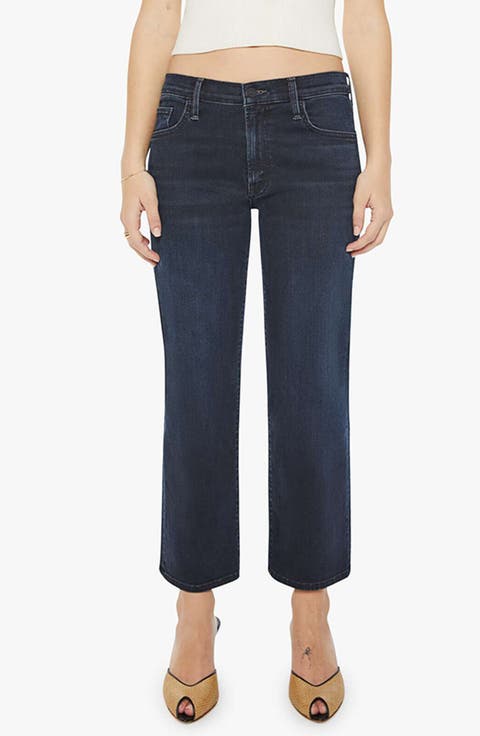 MOTHER Lil' Zip Rambler Ankle Straight Leg Jeans (Night in Venice) (Petite)