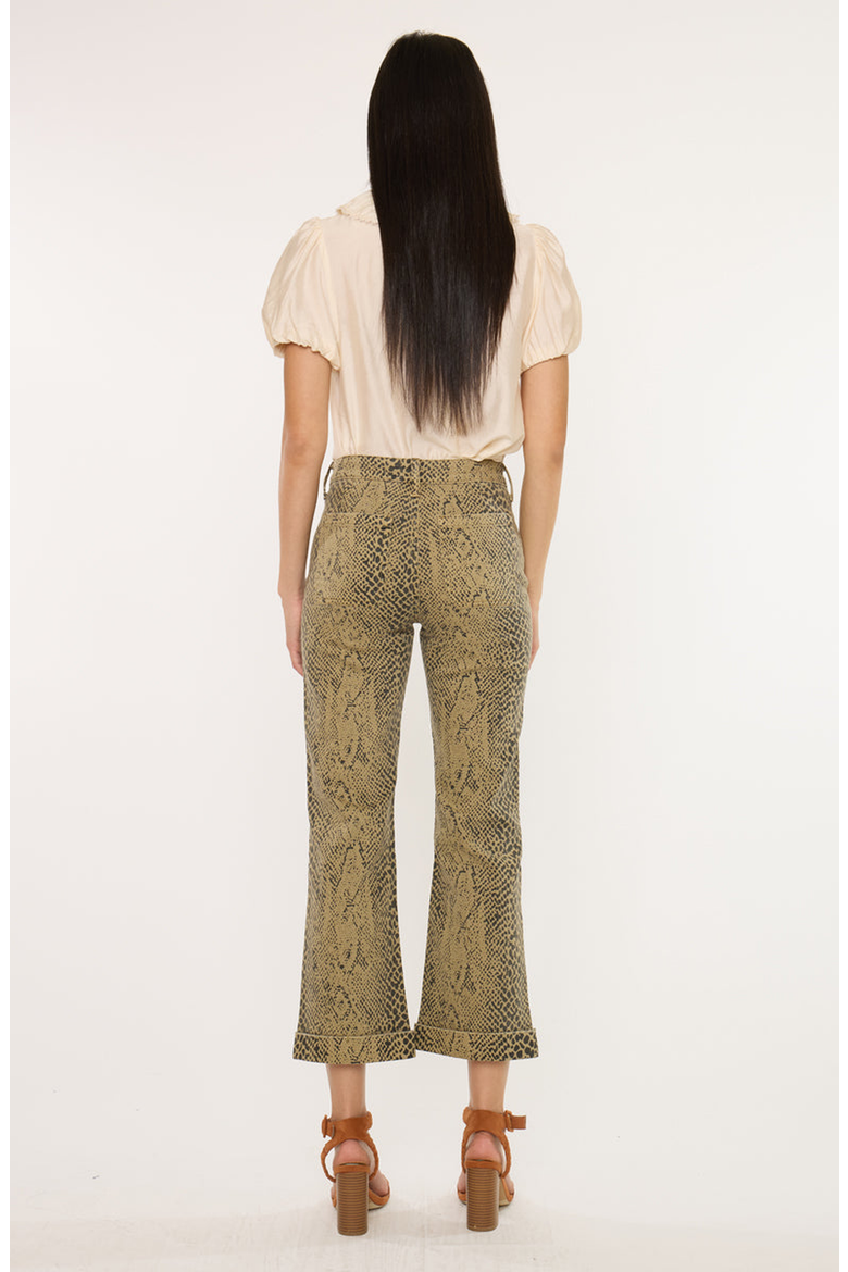 Natalie High Rise Crop Flare Jeans, Alternate, color, Python Print