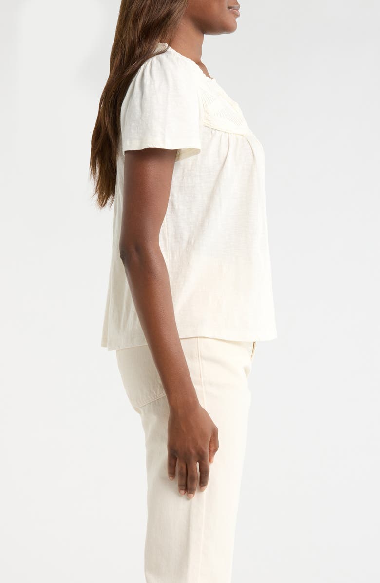 Lucky Brand Lace Pintuck Top, Alternate, color, Whisper White