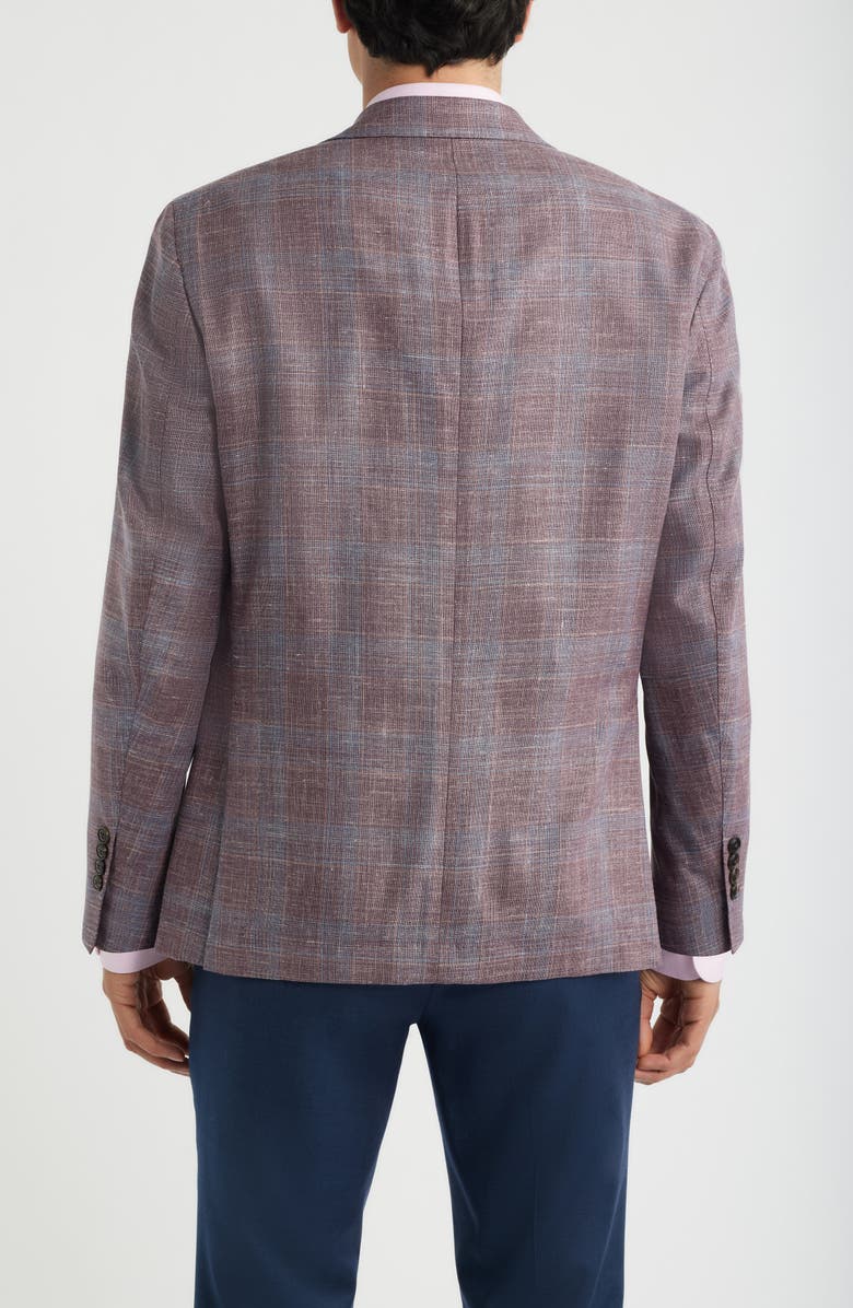 Peter Millar Gafton Pale Purple Plaid Soft Slub Wool Blend Sport Coat, Alternate, color, Purple Fig