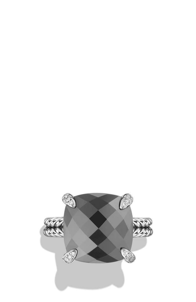 David Yurman Châtelaine Ring with Semiprecious Stone and Diamonds, Alternate, color,