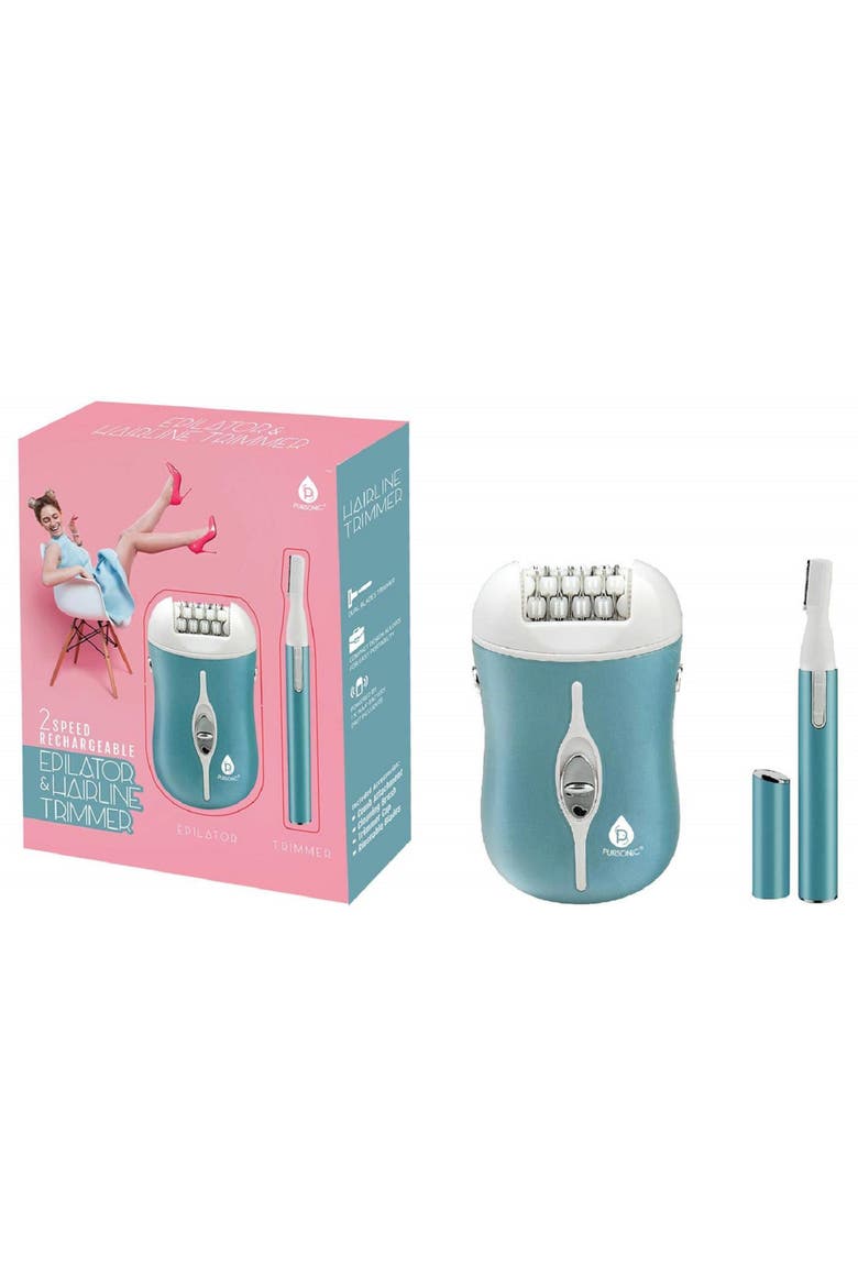 Rechargeable Epilator & Bikini Trimmer, Alternate, color, Turquoise