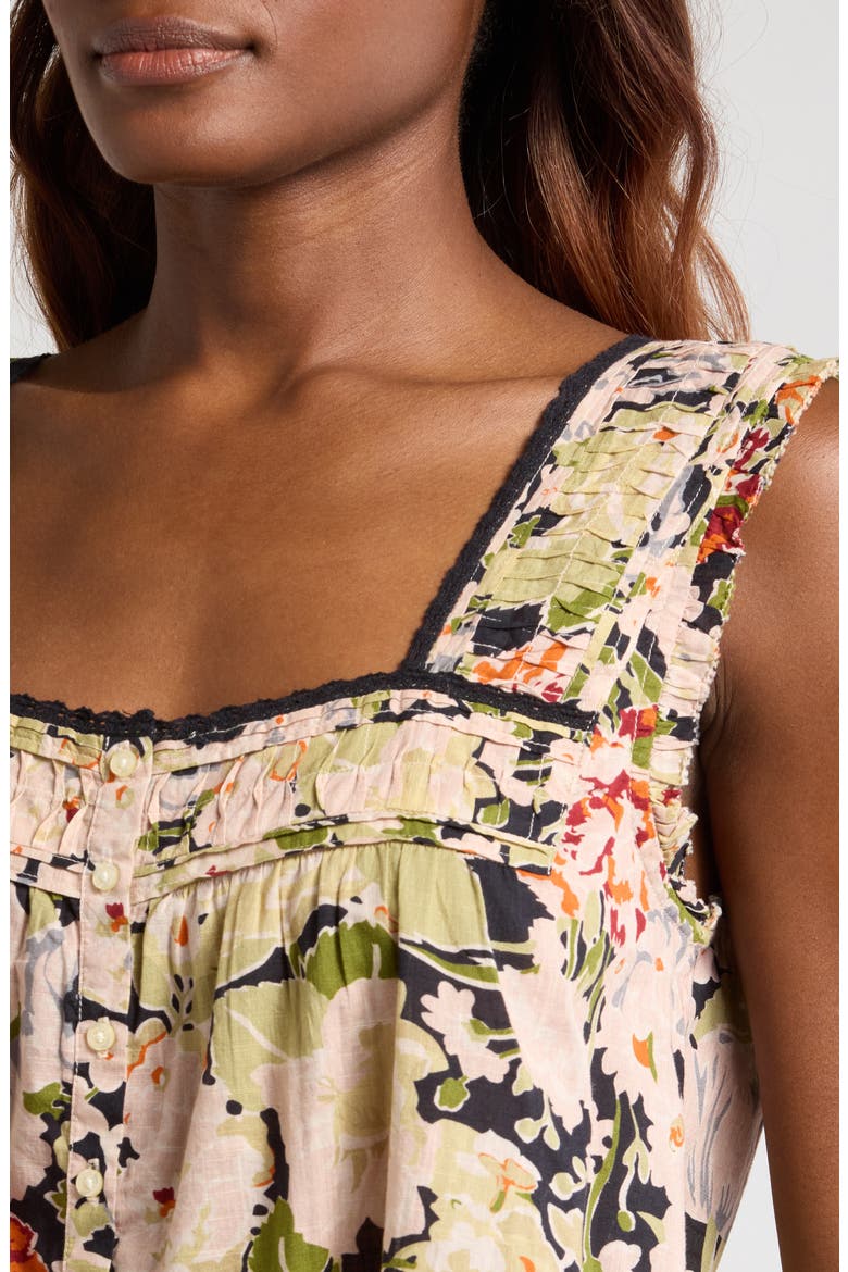 The Victorian Pleat Crop Tank, Alternate, color, VINTAGE ROSE PRINT