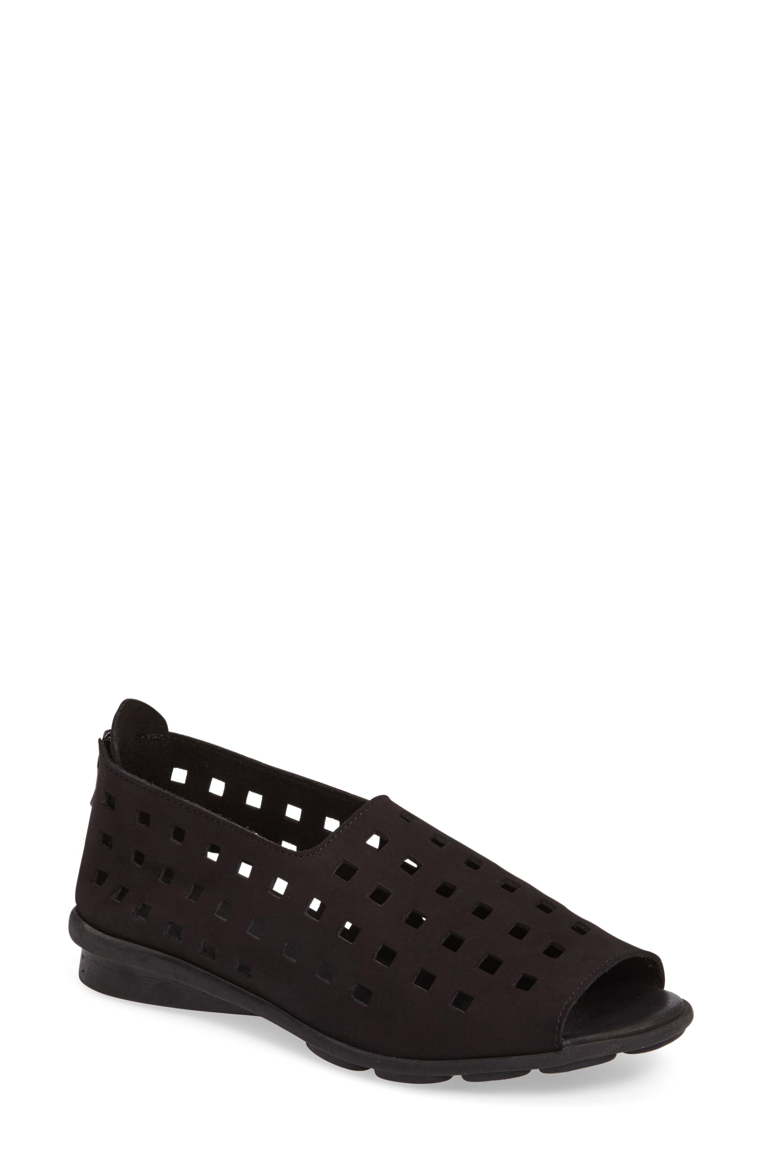 'Drick' Flat, Main, color, NOIR NUBUCK LEATHER