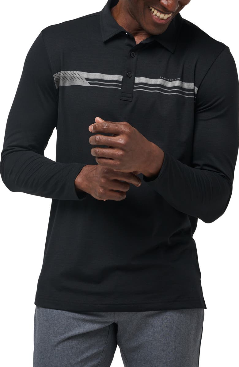 TravisMathew Course Mapper Long Sleeve Polo, Main, color,