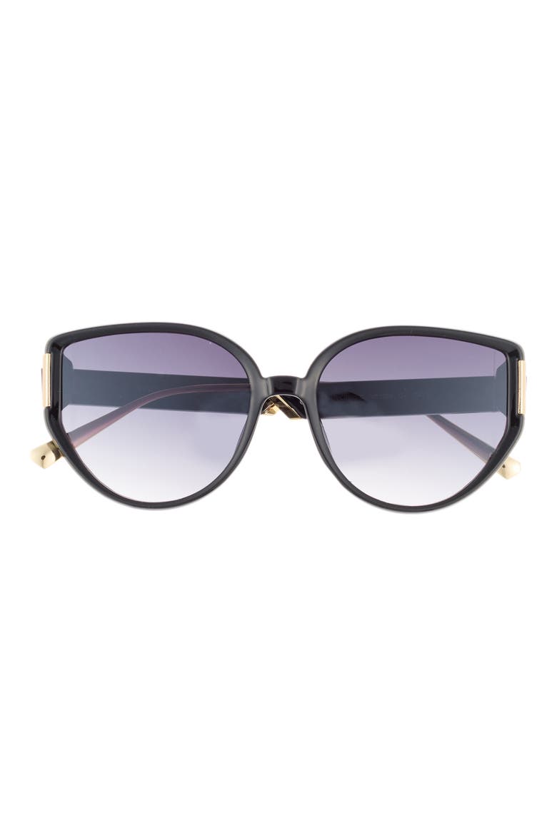 55mm Gradient Cat Eye Sunglasses, Main, color, BLACK