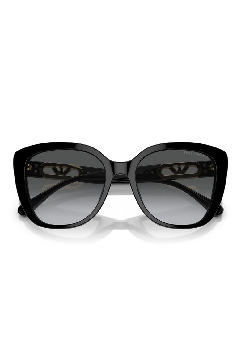 54mm Butterfly Sunglasses, Alternate, color, BLACK / POLAR GREY GRADIENT
