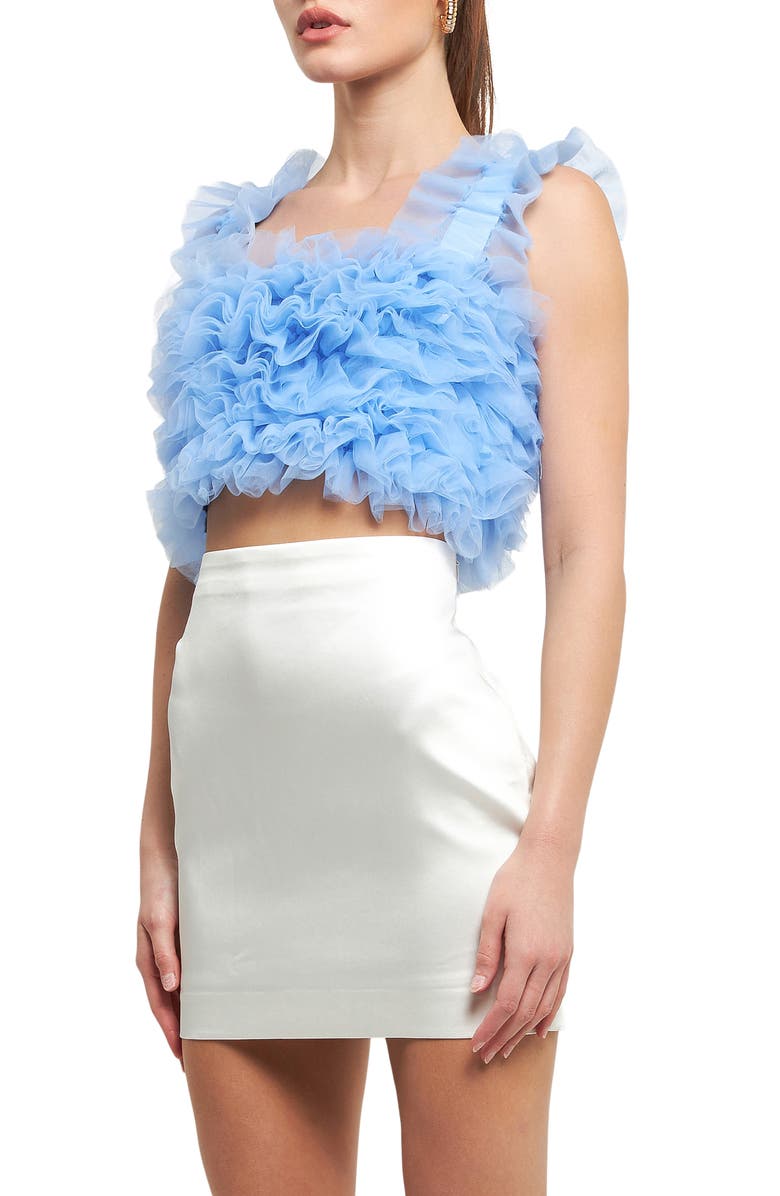 Endless Rose Ruffle Tulle Crop Tank, Alternate, color, Powder Blue