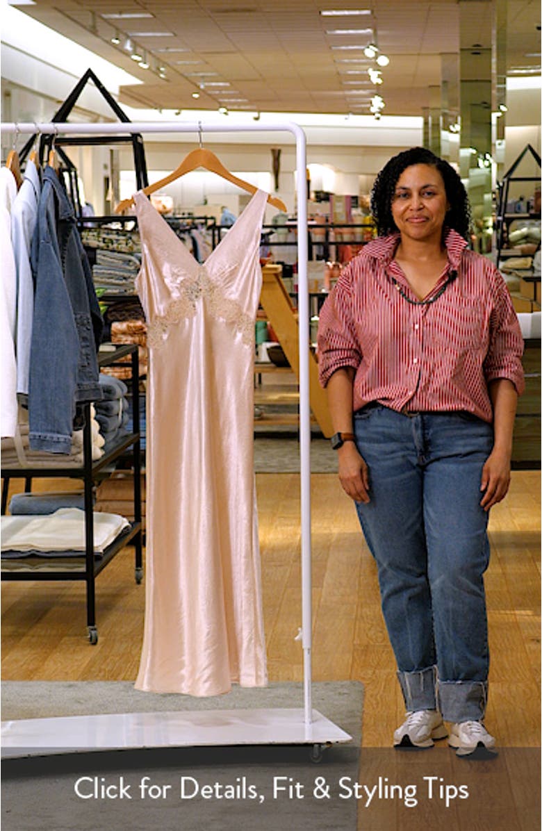Rehka Sleeveless Lace & Satin Maxi Dress, sales video thumbnail