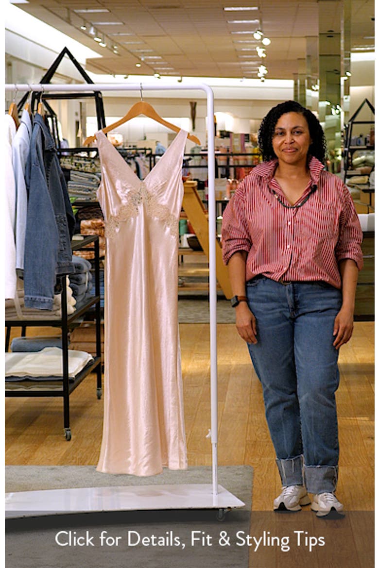 Rehka Sleeveless Lace & Satin Maxi Dress video
