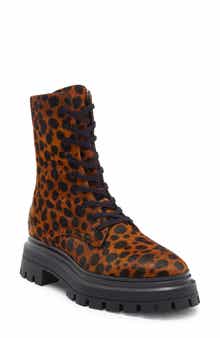 Stuart Weitzman Bedford Sleek Genuine Calf Hair Combat Boot