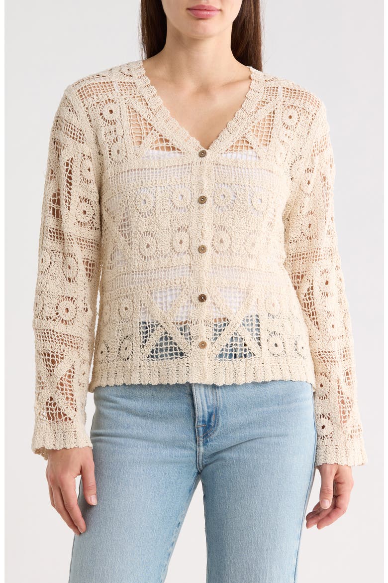 Open Stitch Cardigan, Main, color, NATURAL
