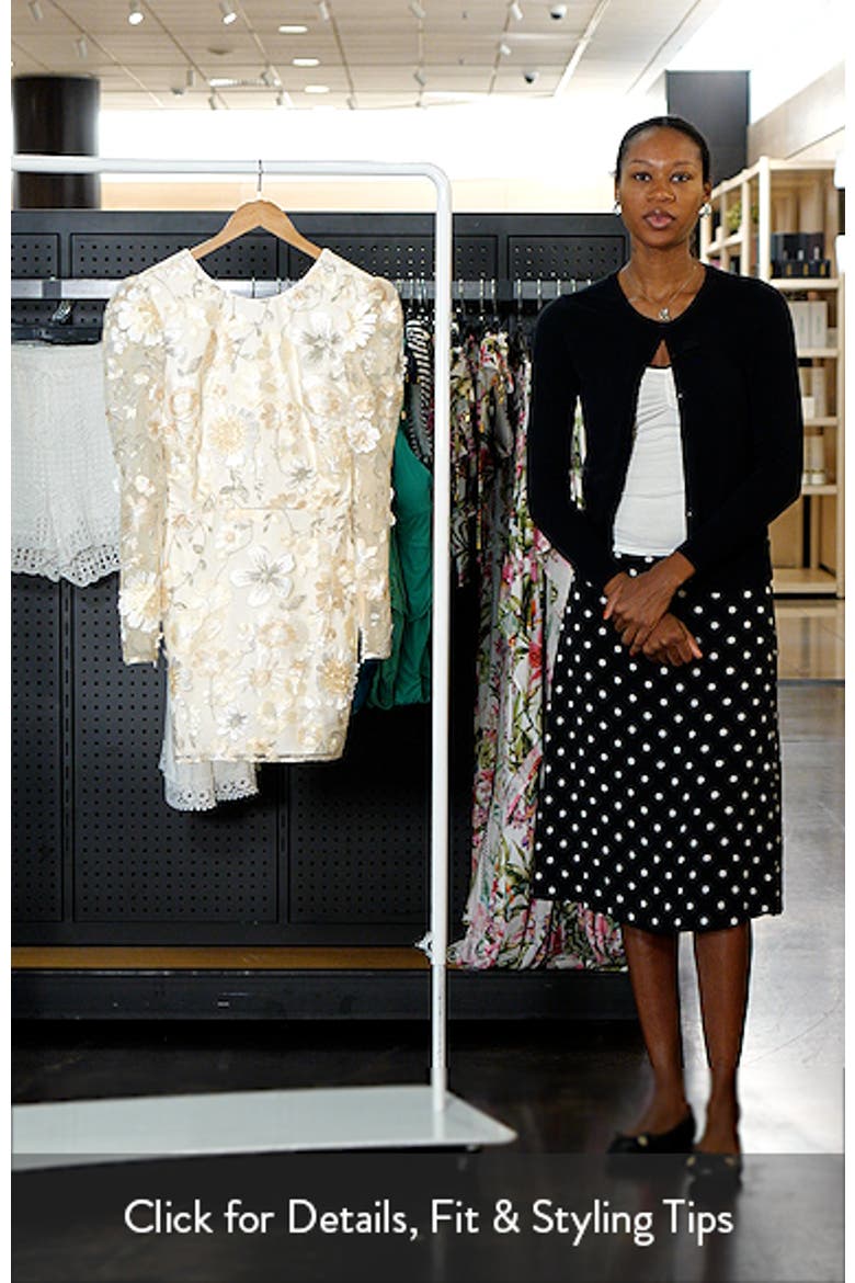 Hazel Floral Appliqué Long Sleeve Cocktail Minidress video