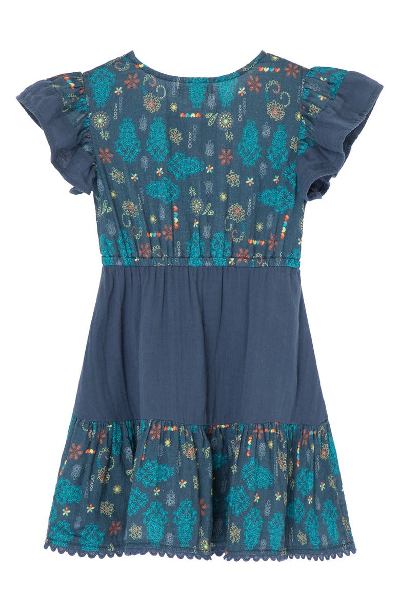 Peek Aren't You Curious Kids' Flutter Sleeve Gauze Dress, Alternate, color, 