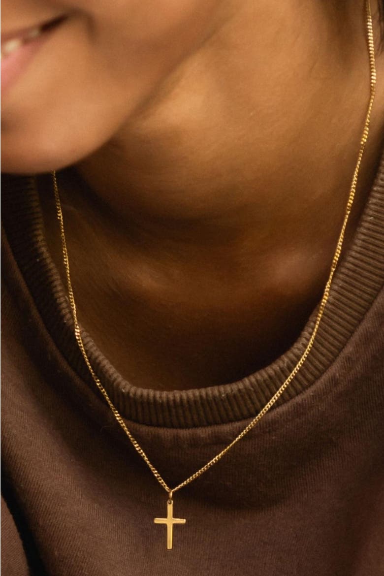Cross Necklace, Alternate, color, Gold